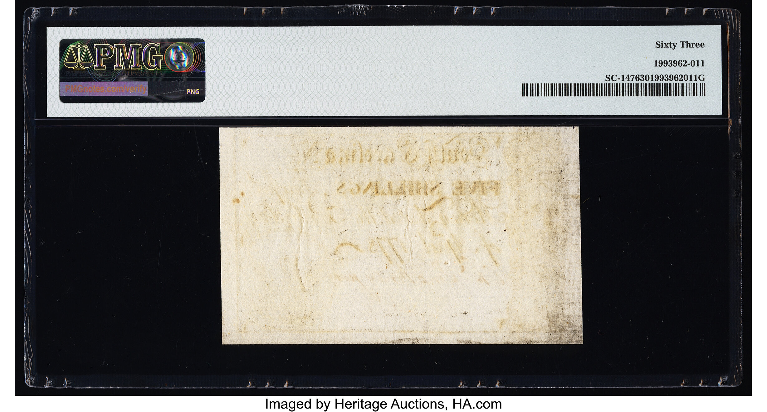 image for: South Carolina April 10, 1778 5s PMG Choice Uncirculated 63....