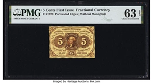 image for: Fr. 1229 5¢ First Issue PMG Choice Uncirculated 63 EPQ....