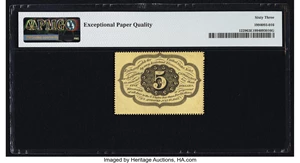 image for: Fr. 1229 5¢ First Issue PMG Choice Uncirculated 63 EPQ....
