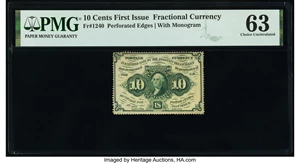 image for: Fr. 1240 10¢ First Issue PMG Choice Uncirculated 63....