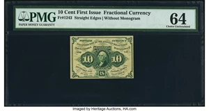 image for: Fr. 1243 10¢ First Issue PMG Choice Uncirculated 64....