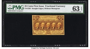 image for: Fr. 1282 25¢ First Issue PMG Choice Uncirculated 63 EPQ....
