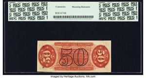 image for: Fr. 1330 50¢ Third Issue Spinner PCGS Choice About New 58....