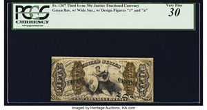 image for: Fr. 1367 50¢ Third Issue Justice PCGS Very Fine 30....