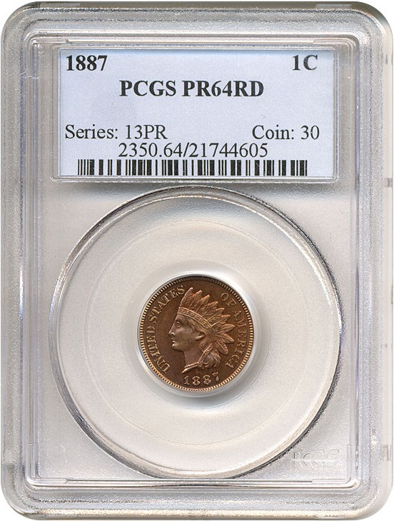 image for: 1887 1c  PCGS Proof 64 RD