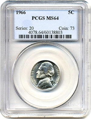 image for: 1966 5c PCGS MS64