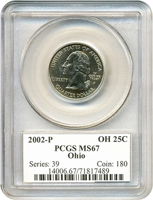 image for: 2002-P 25c Ohio PCGS MS67