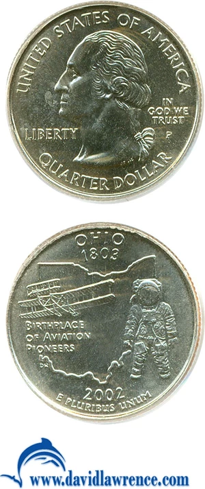 image for: 2002-P 25c Ohio PCGS MS67