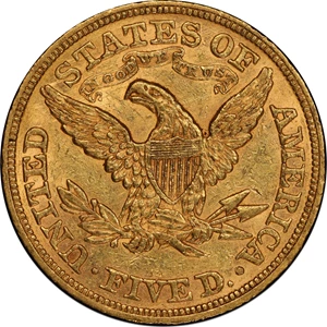 image for: 1866 Liberty Head Half Eagle. AU-58 (PCGS).