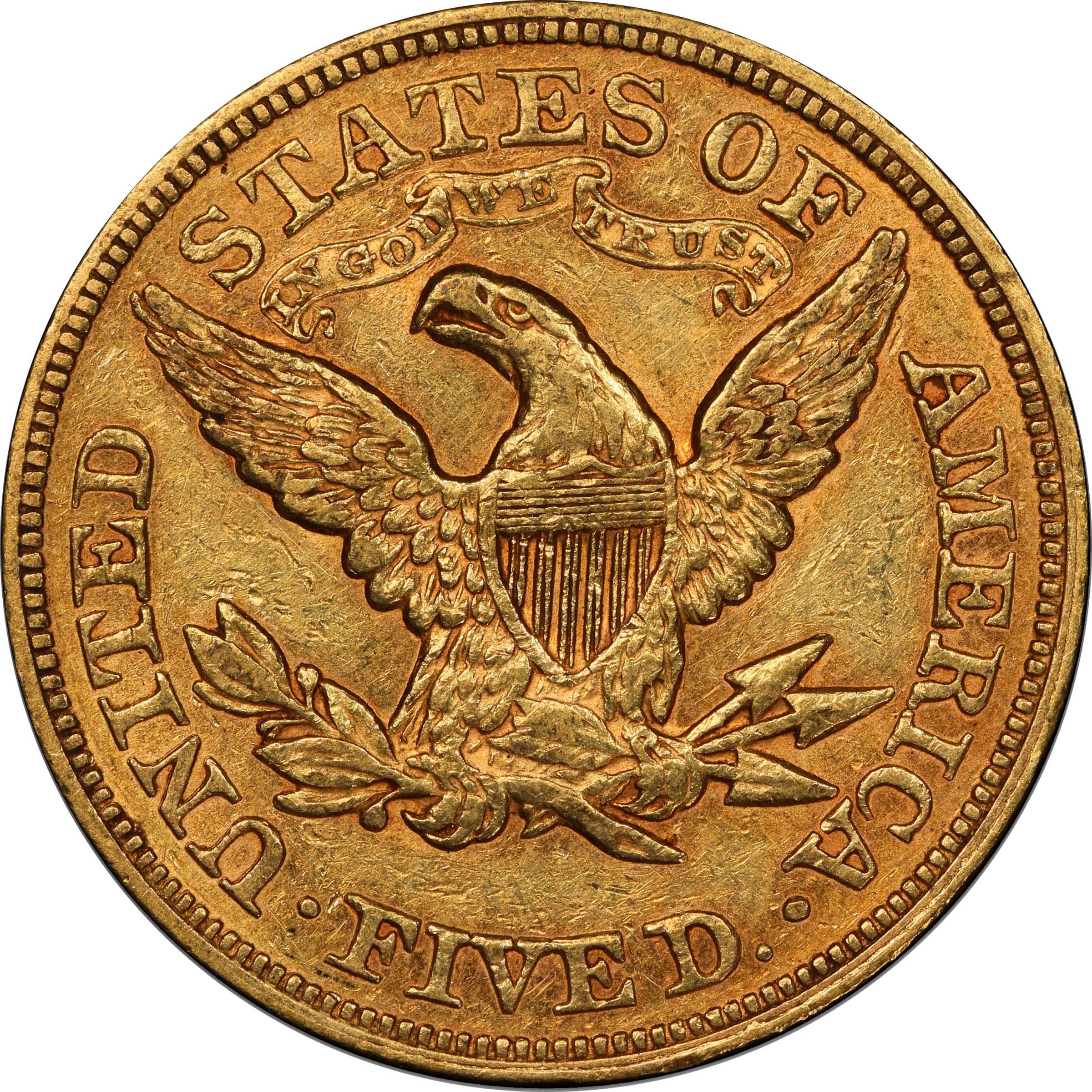 image for: 1876 Liberty Head Half Eagle. AU-58 (PCGS). CAC.