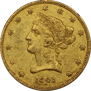 image for: 1841-O Liberty Head Eagle. Winter-1, the only known dies. EF-45 (PCGS).