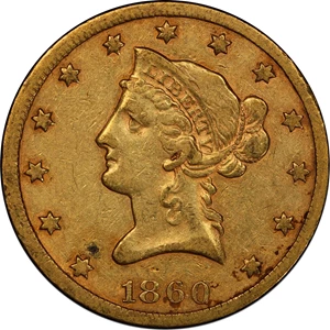image for: 1860-S Liberty Head Eagle. VF-25 (PCGS).