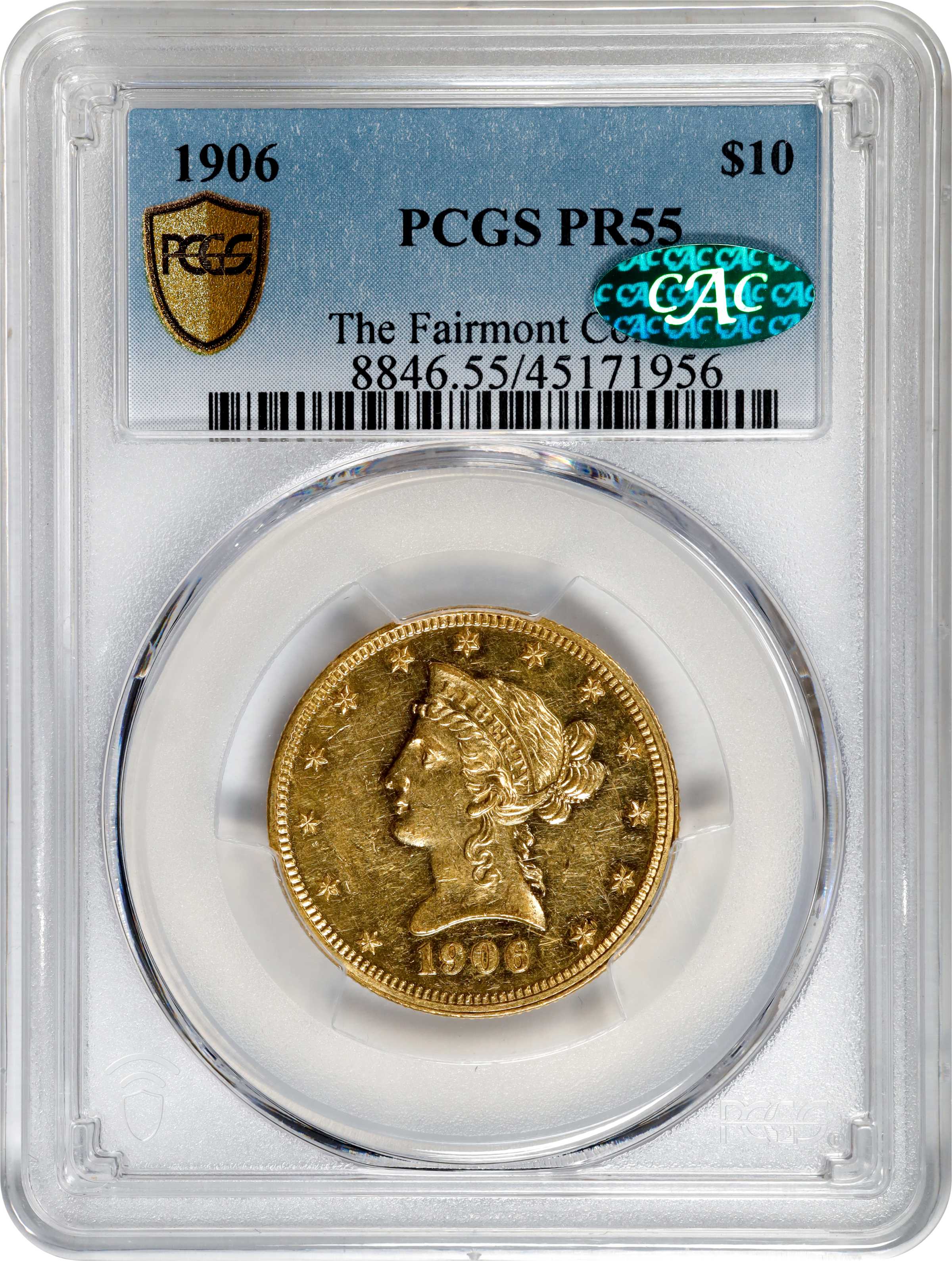 image for: 1906 Liberty Head Eagle. JD-1, the only known dies. Rarity-5. Proof-55 (PCGS). CAC.