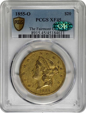 image for: 1855-O Liberty Head Double Eagle. Winter-1, the only known dies. EF-45 (PCGS). CAC.