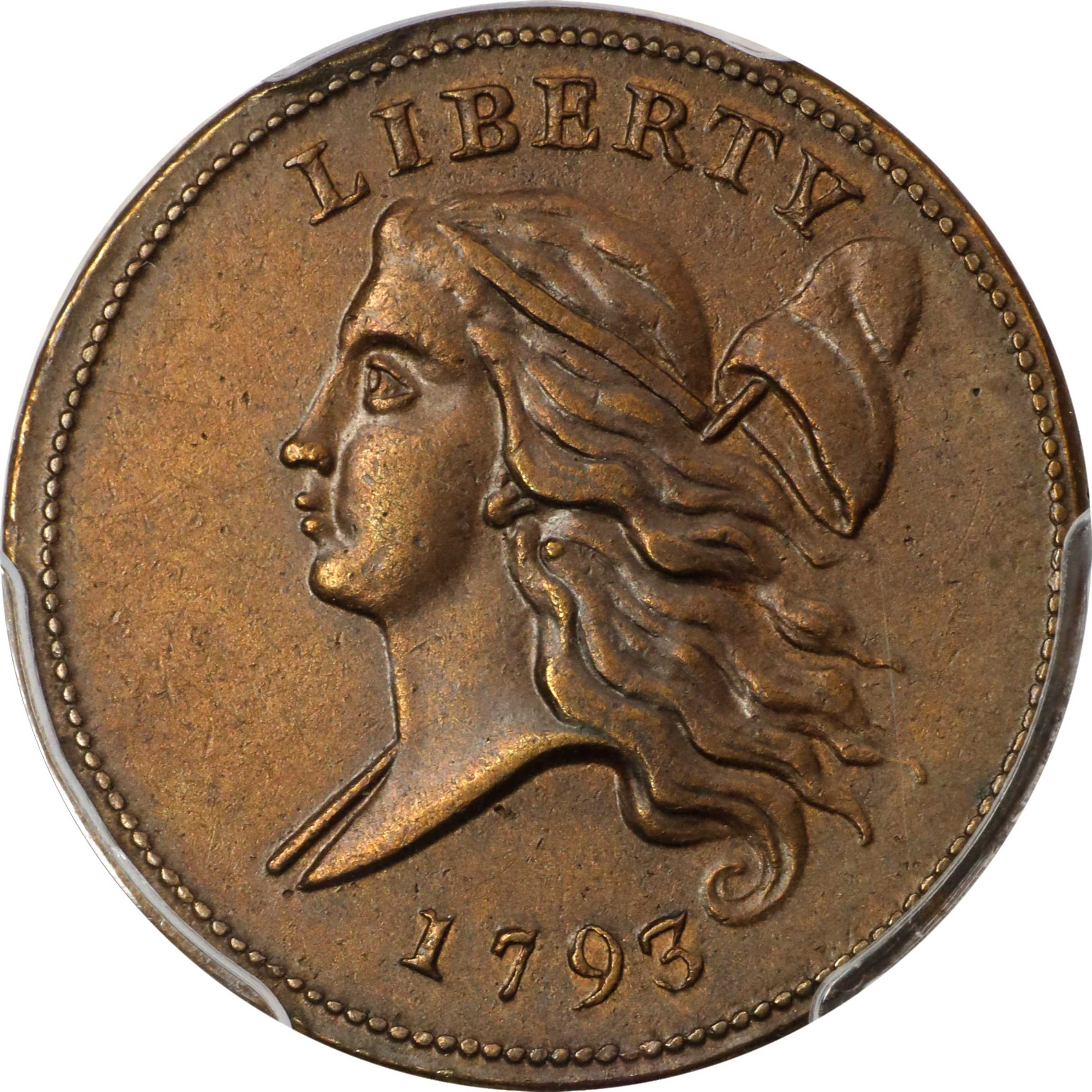 image for: 1793 Liberty Cap Half Cent. Head Left. C-3. Rarity-3. MS-62 BN (PCGS).