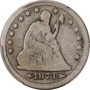 image for: 1873-CC Liberty Seated Quarter. Arrows. Briggs 1-A, the only known dies. VG-8 (PCGS). CAC.
