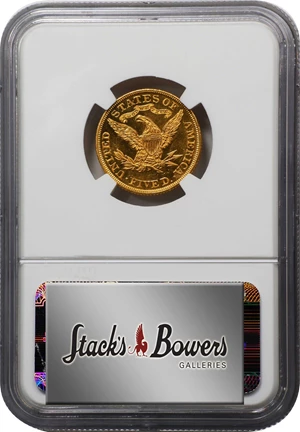 image for: 1890 Liberty Head Half Eagle. JD-1, the only known dies. Rarity-5. Proof-63+ Ultra Cameo (NGC).