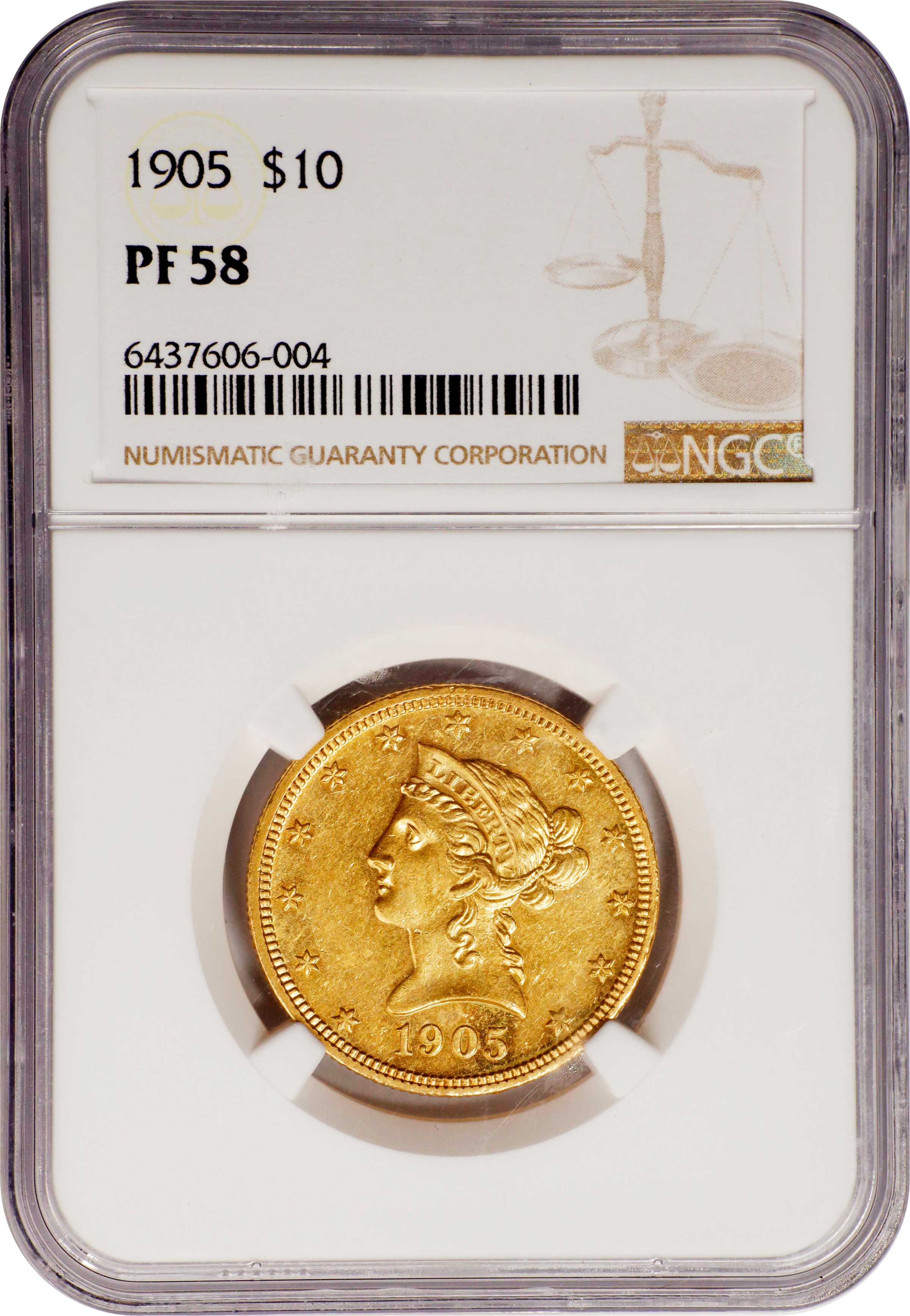 image for: 1905 Liberty Head Eagle. JD-1, the only known dies. Rarity-5. Proof-58 (NGC).