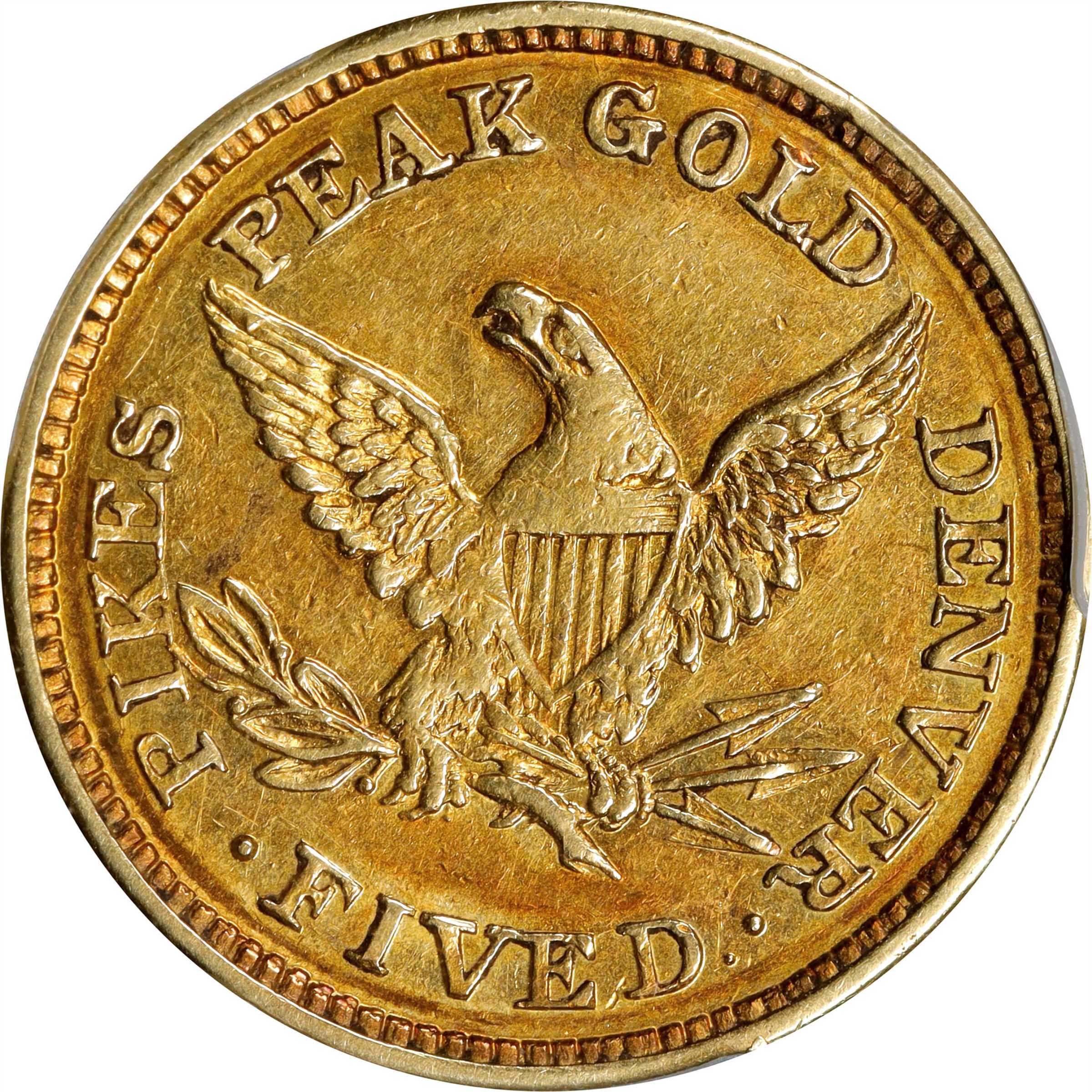 image for: 1860 Clark, Gruber & Co. $5. K-2. Rarity-4. AU-50 (PCGS).