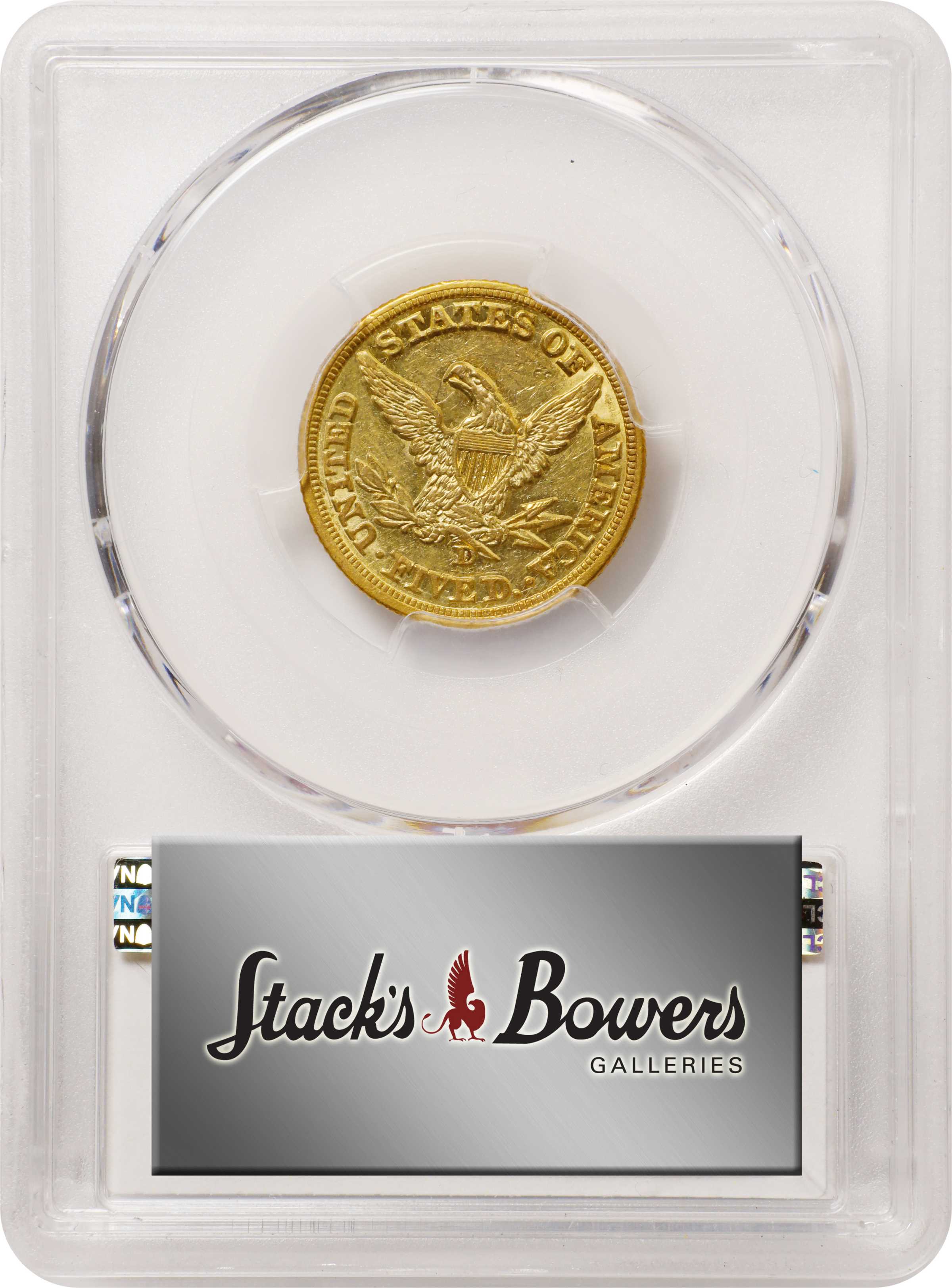 image for: 1848-D/D Liberty Head Half Eagle. Winter 22-O. Die State I. AU-55 (PCGS).