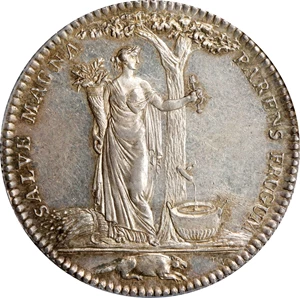 image for: 1796 Castorland Medal, or Jeton. Original. Lecompte-195, W-9100. Silver. Reeded Edge. MS-62 (PCGS).