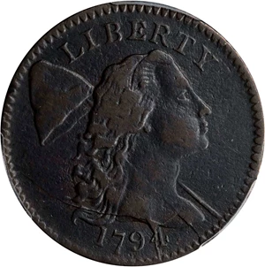 image for: 1794 Liberty Cap Cent. S-46. Rarity-3. Head of 1794. VF-25 (PCGS).
