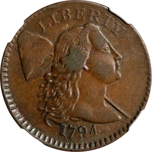 image for: 1794 Liberty Cap Cent. S-65. Rarity-1. Head of 1794. EF-40 (NGC).