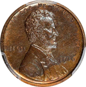 image for: 1916 Lincoln Cent. Proof-65 BN (PCGS).