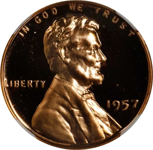image for: 1957 Lincoln Cent. Proof-68 RD Ultra Cameo (NGC).
