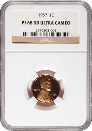 image for: 1957 Lincoln Cent. Proof-68 RD Ultra Cameo (NGC).