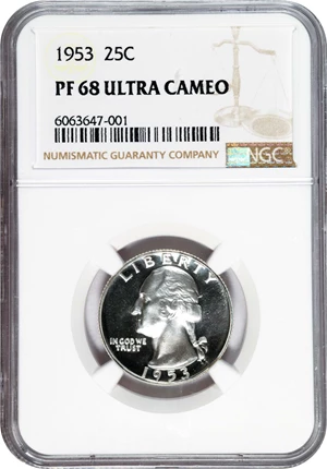 image for: 1953 Washington Quarter. Proof-68 Ultra Cameo (NGC).