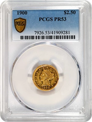 image for: 1900 Liberty Head Quarter Eagle. JD-1, the only known dies. Rarity-4-. Proof-53 (PCGS).