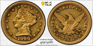 image for: 1900 Liberty Head Quarter Eagle. JD-1, the only known dies. Rarity-4-. Proof-53 (PCGS).