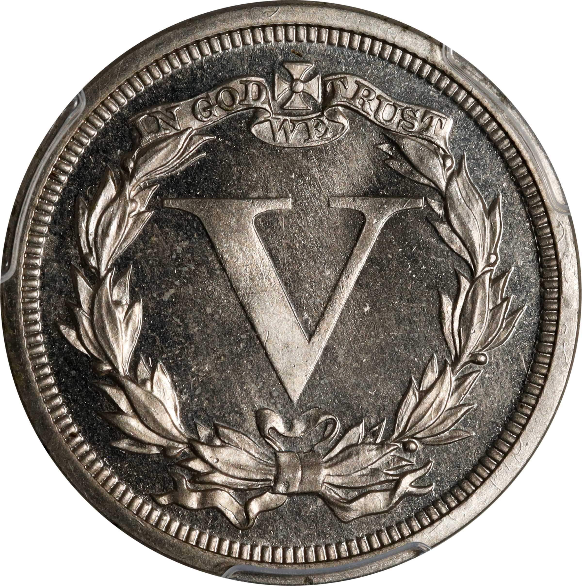 image for: 1869 Pattern Five Cents. Judd-684, Pollock-763. Rarity-5. Nickel. Plain Edge. Proof-65 (PCGS).