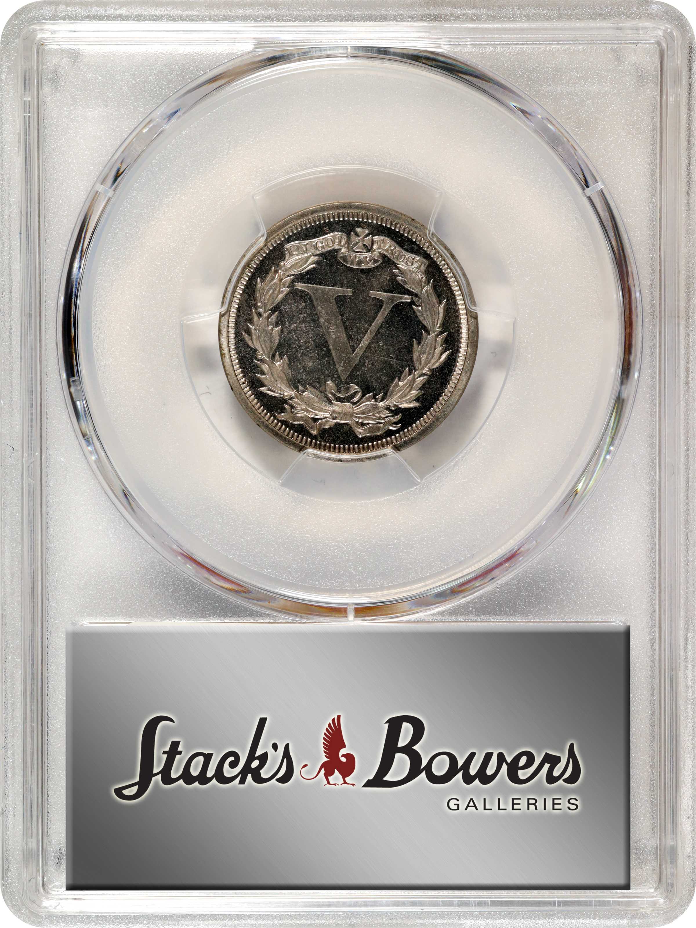 image for: 1869 Pattern Five Cents. Judd-684, Pollock-763. Rarity-5. Nickel. Plain Edge. Proof-65 (PCGS).