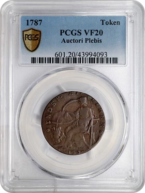 image for: 1787 Auctori Plebis Token. W-8770. Rarity-3. VF-20 (PCGS).