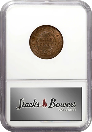 image for: 1857 Braided Hair Half Cent. C-1, the only known dies. Rarity-2. MS-63 BN (NGC).