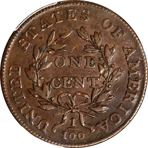 image for: 1798 Draped Bust Cent. S-187. Rarity-1. Style II Hair. VF-30 (PCGS).