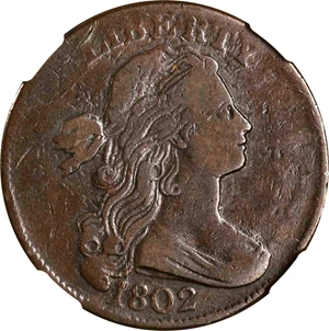 image for: 1802 Draped Bust Cent. S-230. Rarity-1. VF-35 BN (NGC).