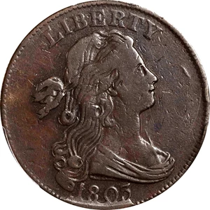 image for: 1803 Draped Bust Cent. S-263. Rarity-3. Small Date, Small Fraction. VF-25 (PCGS).