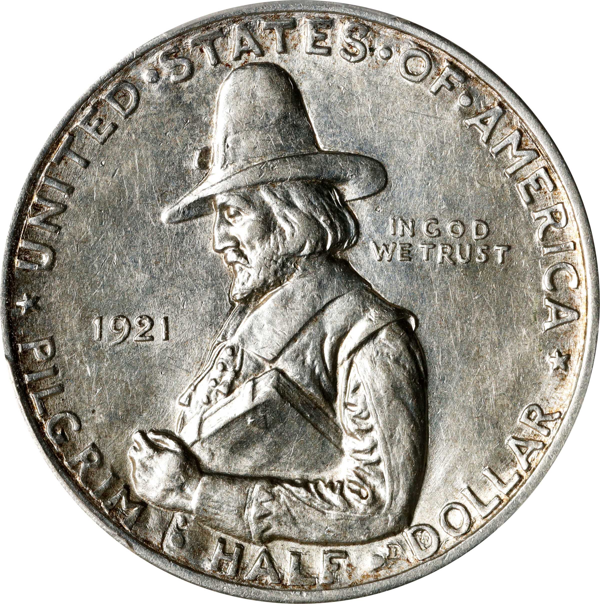 1921 Pilgrim Tercentenary. AU-53 (PCGS).