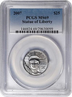 image for: 2007 Quarter-Ounce Platinum Eagle. MS-69 (PCGS).