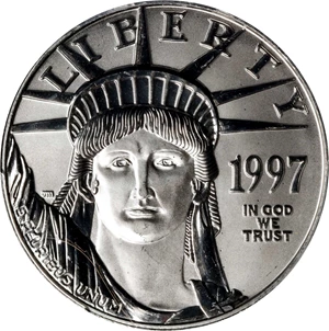 image for: 1997 One-Ounce Platinum Eagle. MS-68 (PCGS).