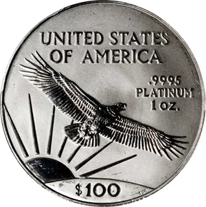 image for: 1997 One-Ounce Platinum Eagle. MS-68 (PCGS).