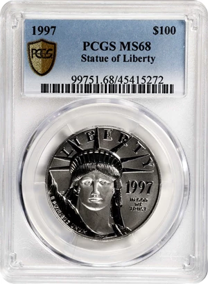 image for: 1997 One-Ounce Platinum Eagle. MS-68 (PCGS).