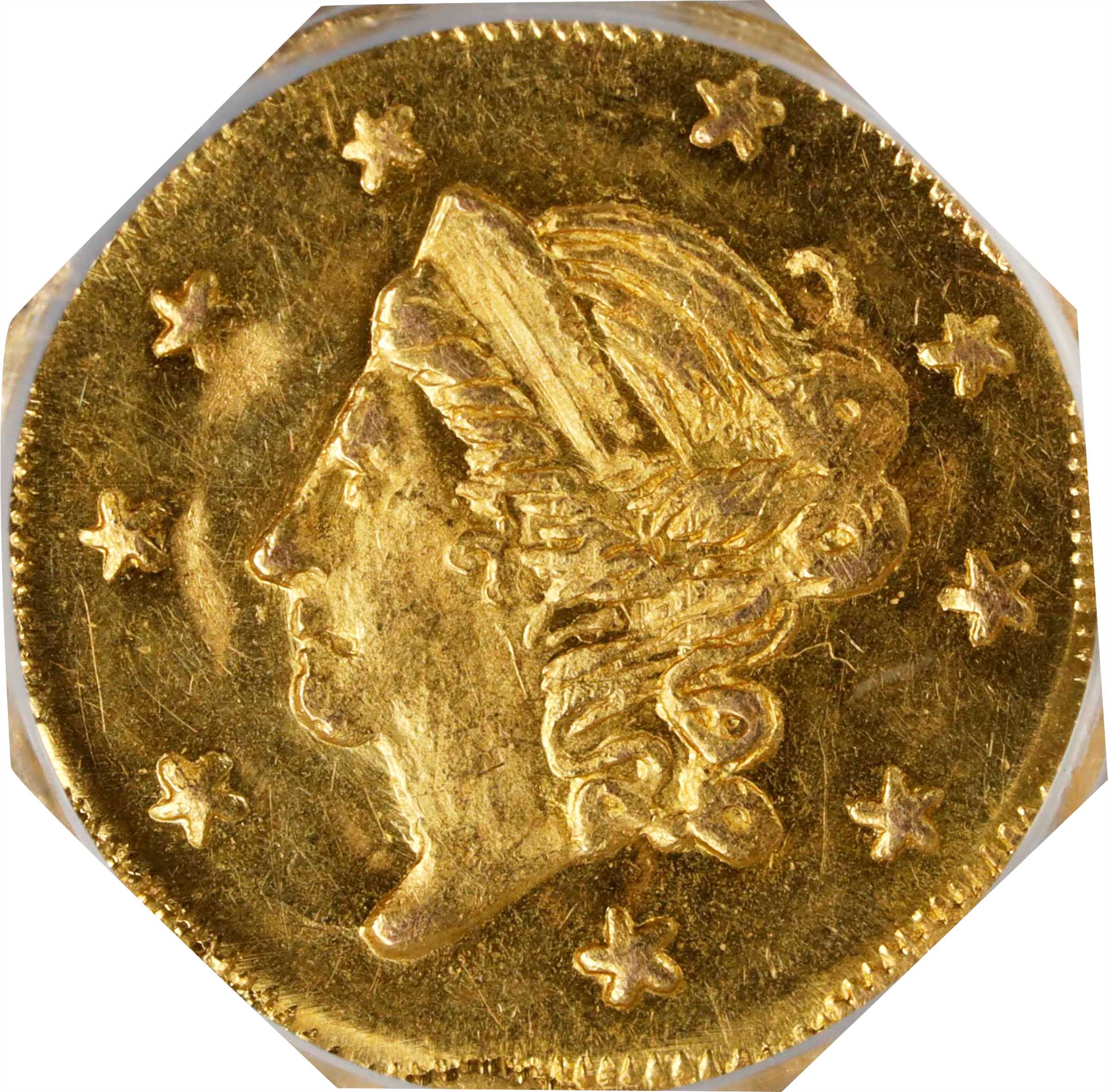 image for: 1871 Octagonal 50 Cents. BG-911. Rarity-4. Liberty Head. MS-64 (PCGS).