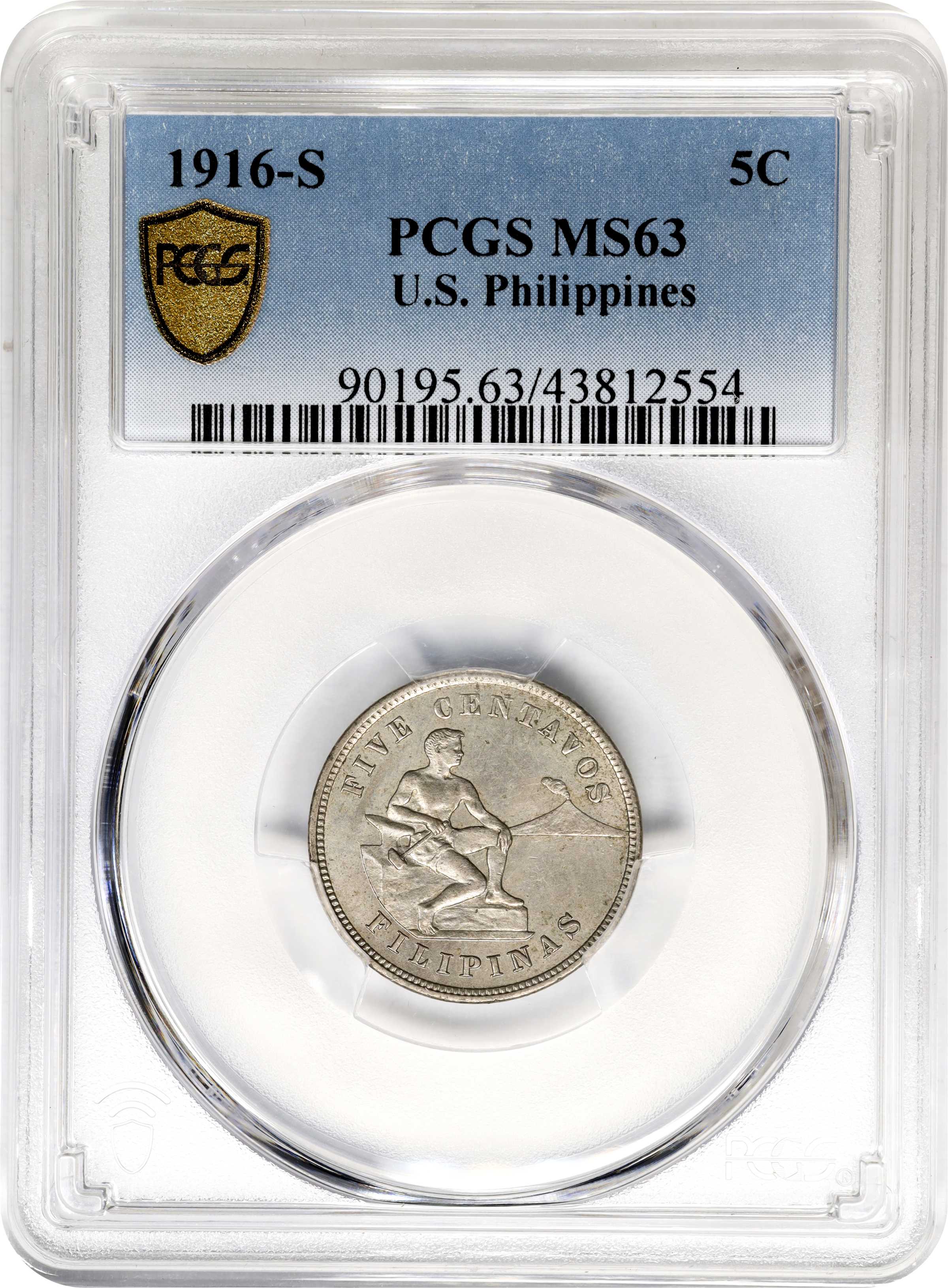 image for: 1916-S Five Centavos. MS-63 (PCGS).