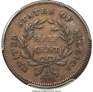 image for: 1795 Plain Edge, Punctuated Date, B-2b, C-2b, High R.5, Fine 15 PCGS. CAC. Our EAC Grade Fine 12....