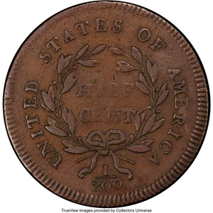 image for: 1795 Plain Edge, Punctuated Date, B-2b, C-2b, High R.5, Fine 15 PCGS. CAC. Our EAC Grade Fine 12....