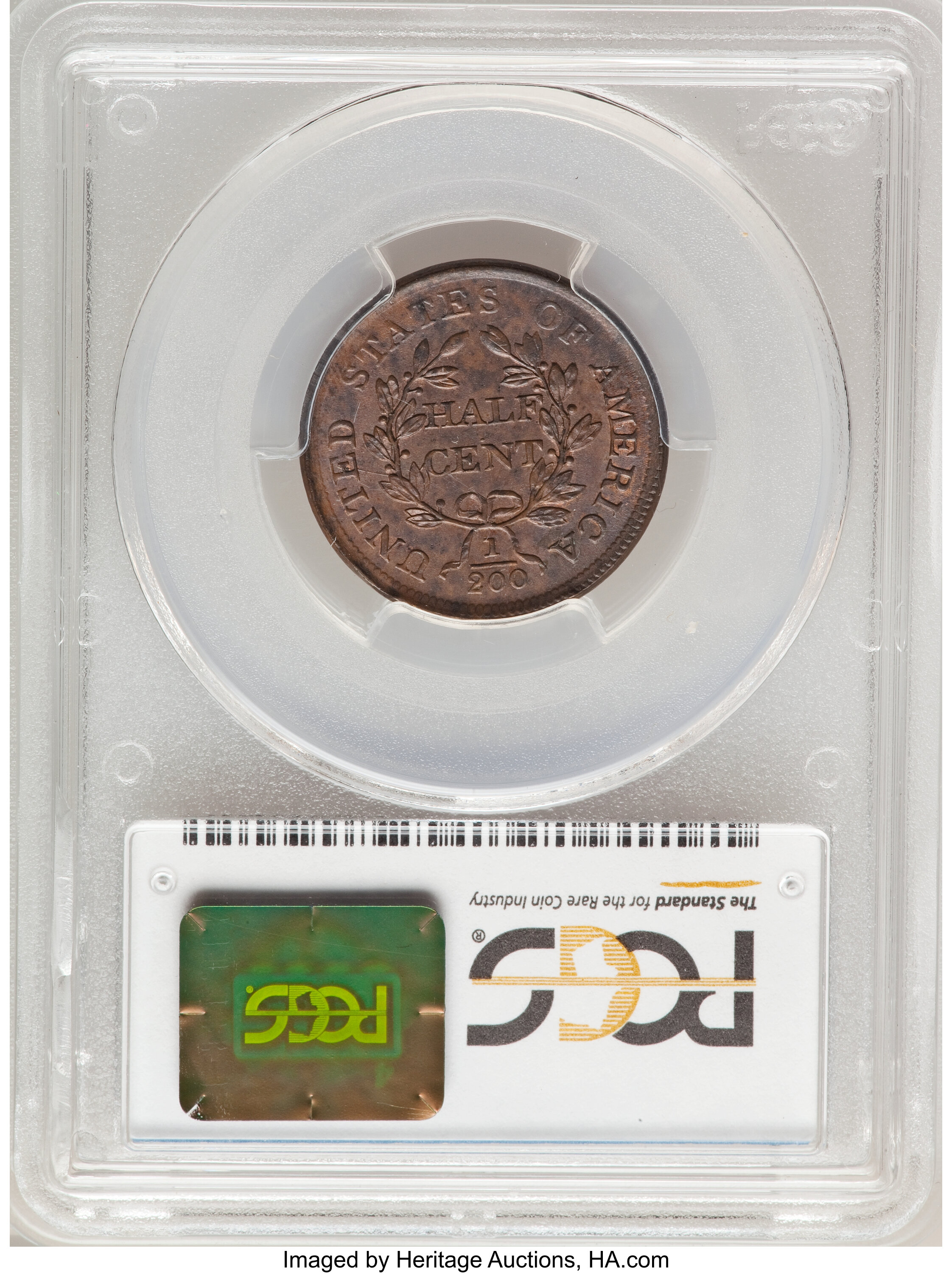 1804 1/2c Plain 4, No Stems, C-13 MS BN MS60 BN CAC thumbnail 12